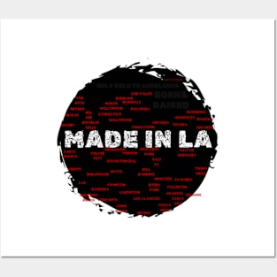 Made In LA Map Born & Raised By Abby Anime (c) Posters and Art